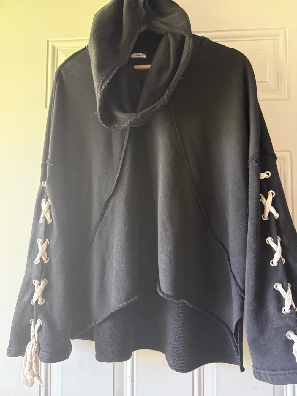 POL black oversized boxy hoodie
